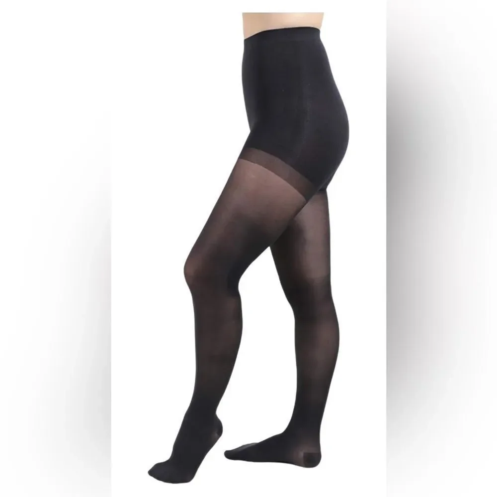 Salvere Medical Sheer Charcoal Compression Pantyhose size L